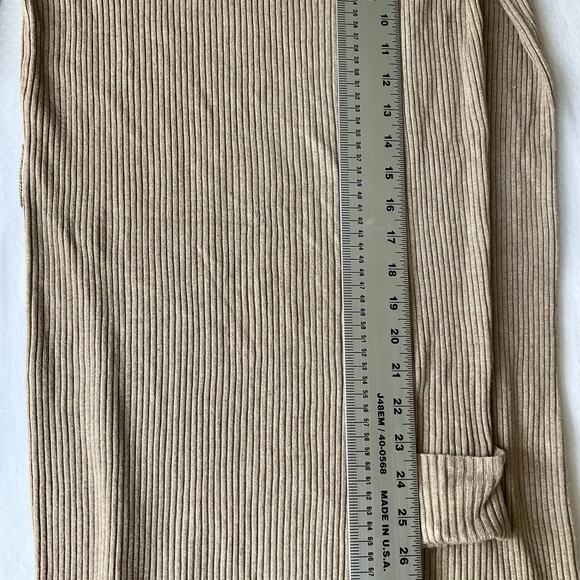 Black Tape_ Women’s Long Sleeve Stretchy Body Con Midi Dress size XL,Solid Beige - Picture 5 of 10